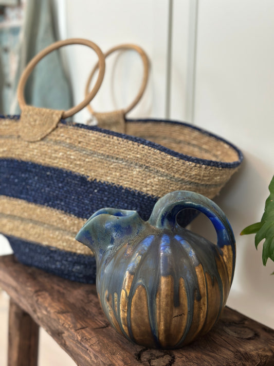 Vintagekanna i vackert mönster - Blå/Brun