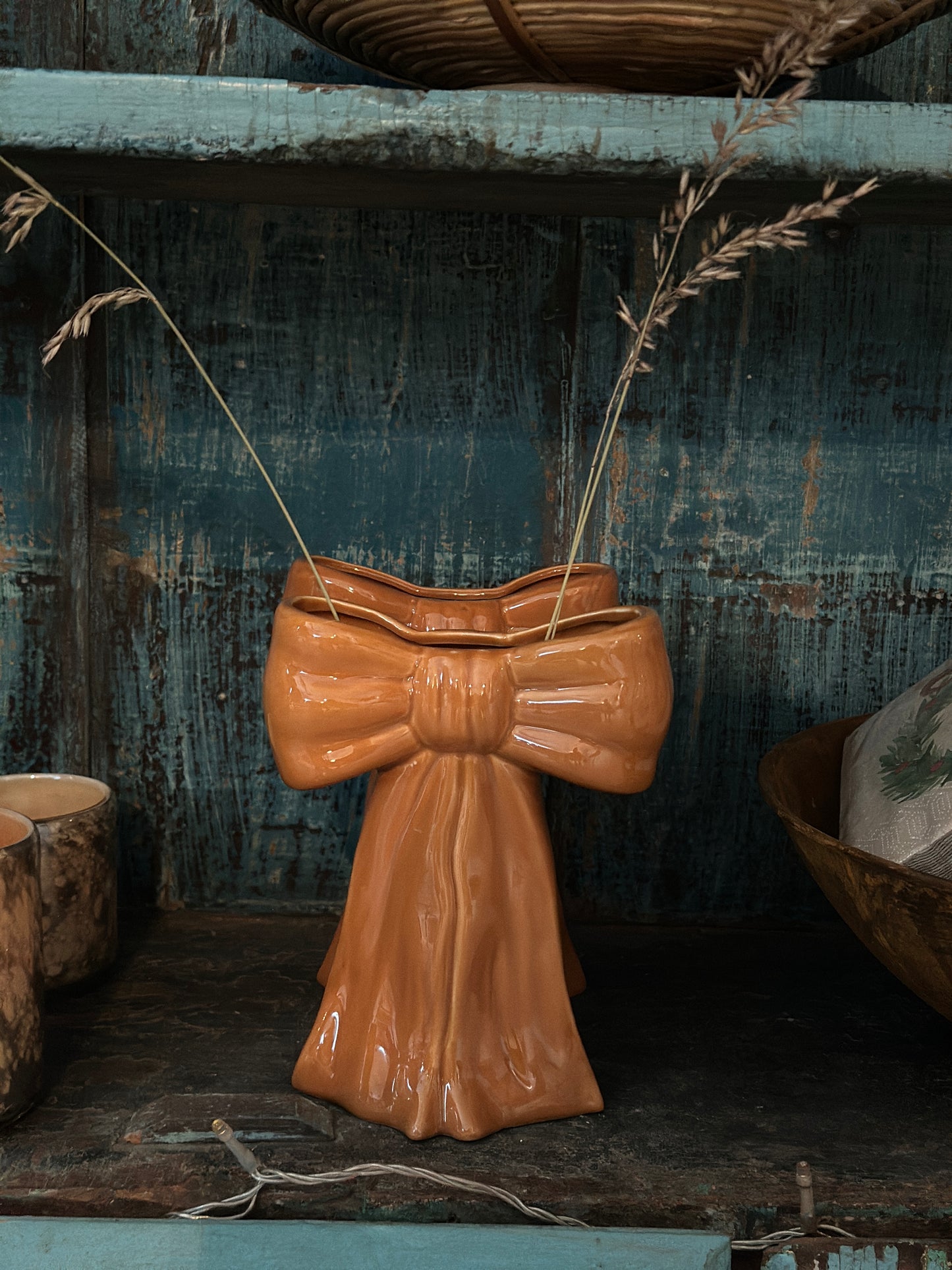 Rosettvas - Grön/Röd/Beige/Orange