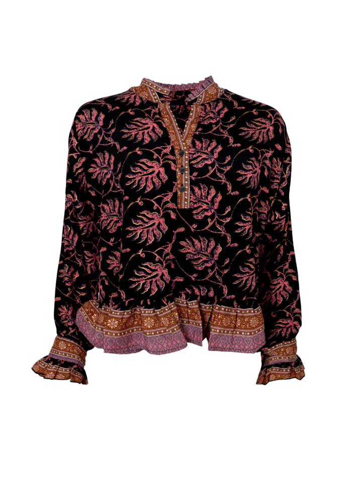 Black Colour, BCLUNA Ruffle blouse - Black Oak