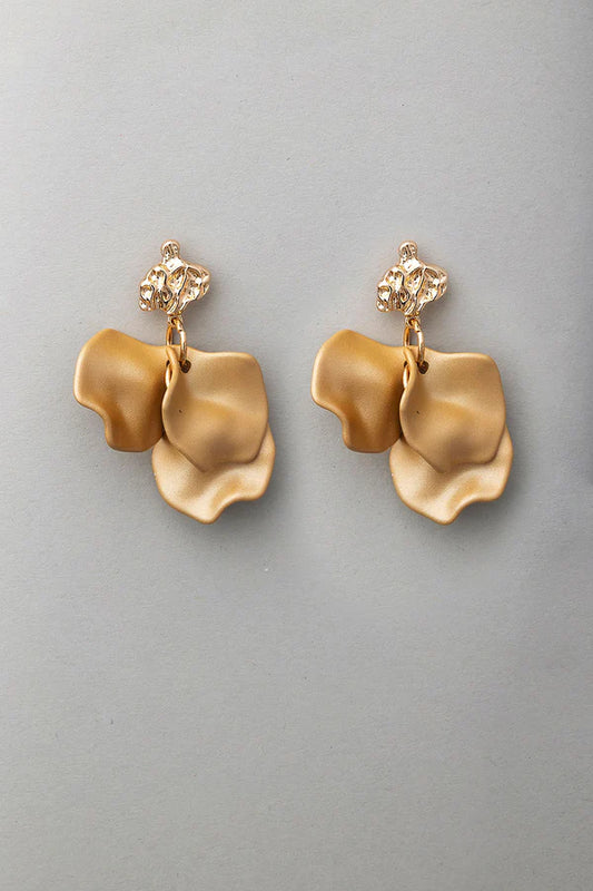 Bow 19, HAMMERED EARRINGS SHORT - GOLD