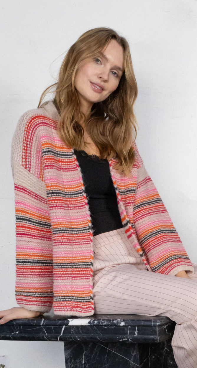 Black Colour, BCGEORGIA knitted cardigan - Pink Multi
