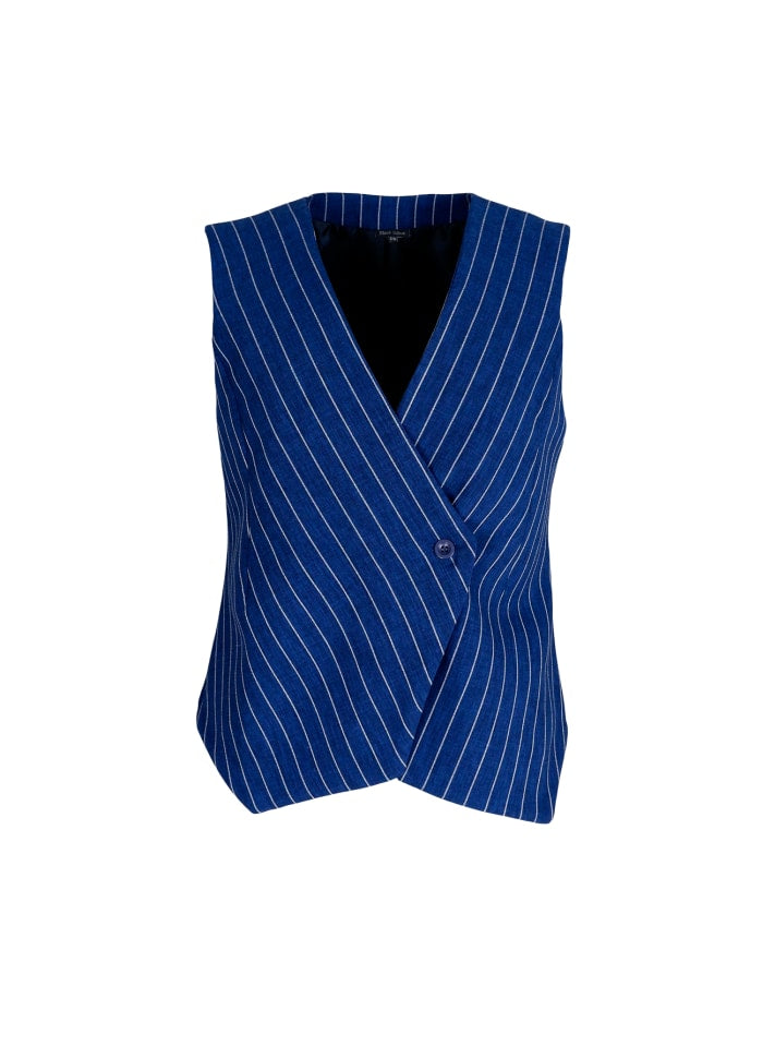 Black Colour, BCCHICAGO vest - Blue Stripe