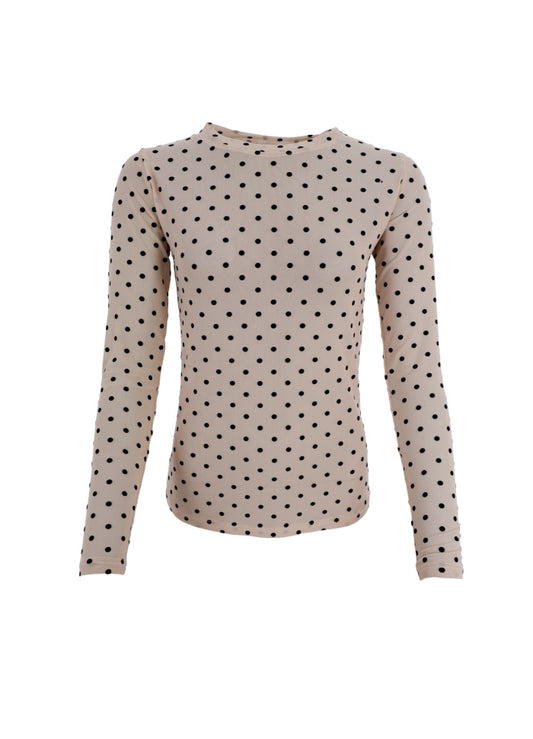 Black Colour, BCJENNIE dotted mesh blouse- Beige