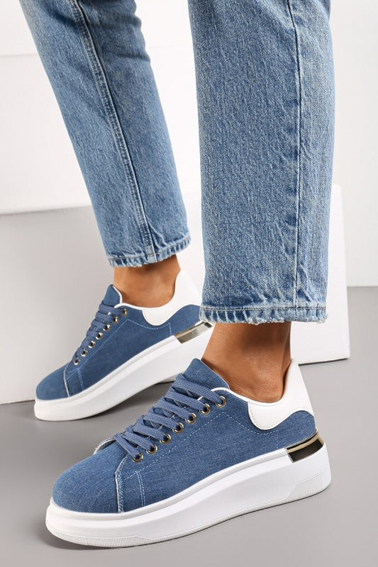 Sneakers, jeanstyg - Jeans/Vita