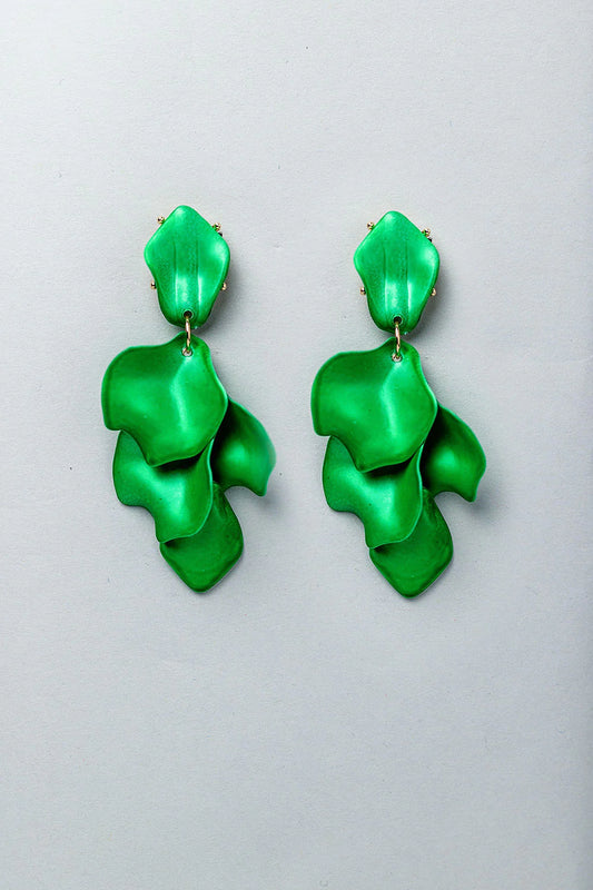 Bow 19, Leaf Earrings - Strong Green