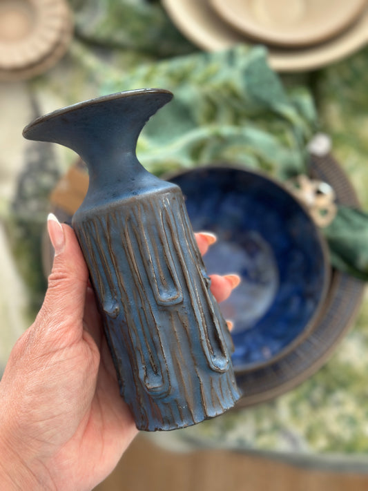 Vintagevas med vackert mönster - Blå