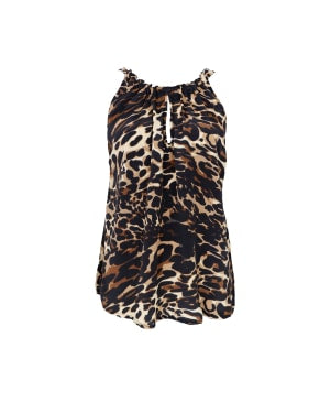 Black Colour, BCLUNA BOW top- Leopard