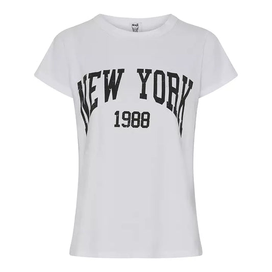 Stajl Agenturer, Bomulls T-shirt New York - Vit