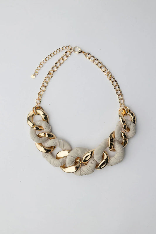 Bow19, LUISA NECKLACE - GREIGE