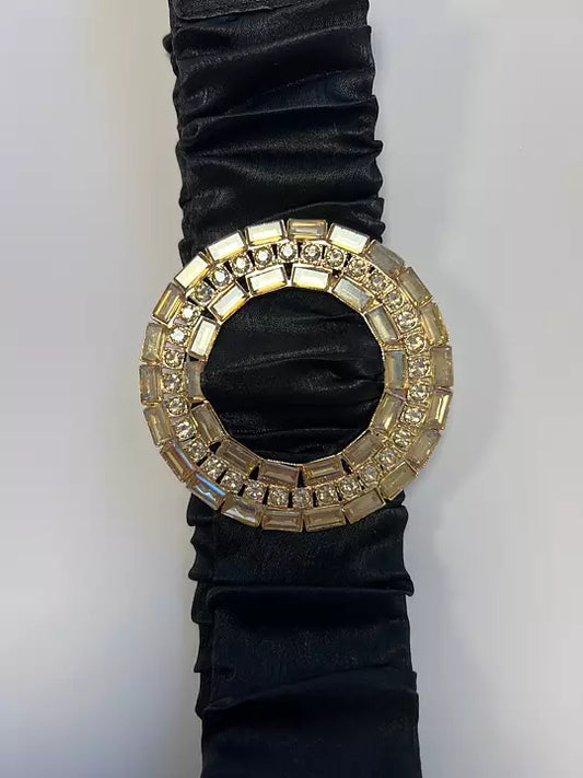 Stajl Agenturer, Skärp m Spänne Strass - Svart/Guld