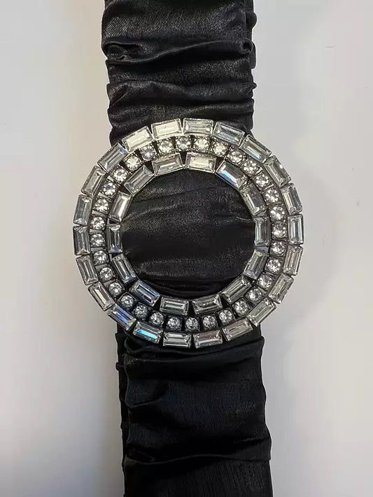 Stajl Agenturer, Skärp m Spänne Strass - Svart/Silver