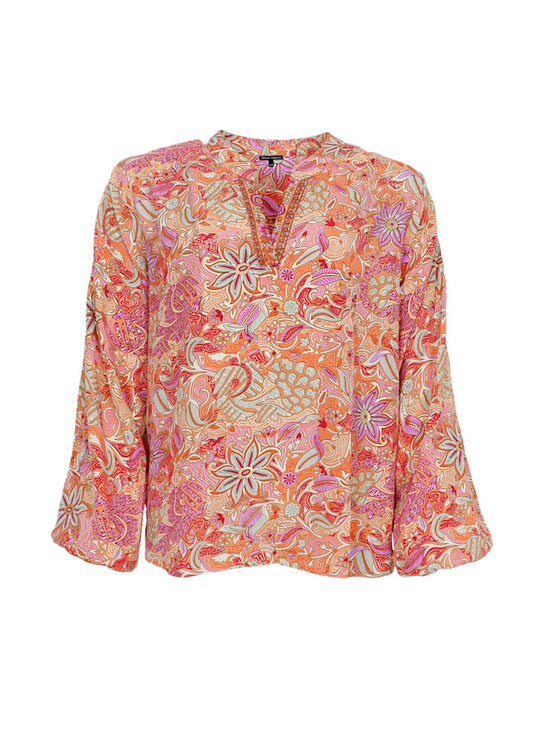 Black Colour, BCLUNA maxi frill shirt - Pacifique Orange