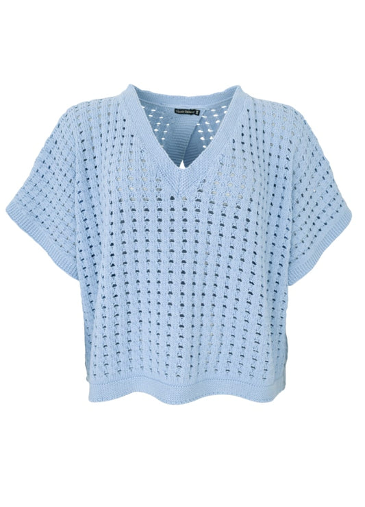 Black Colour, BCMARIKA slit jumper - Ljusblå