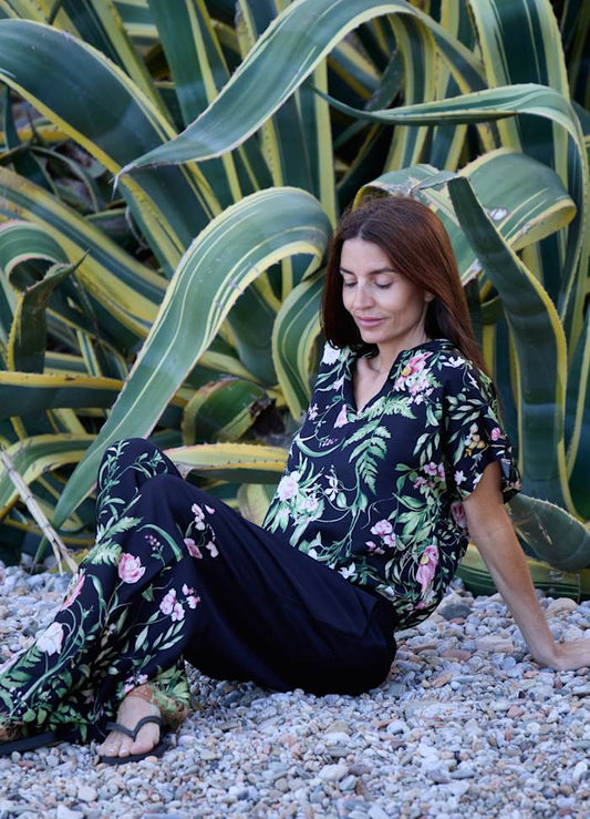 Black Colour, BCZENNIA blouse - Black Flower