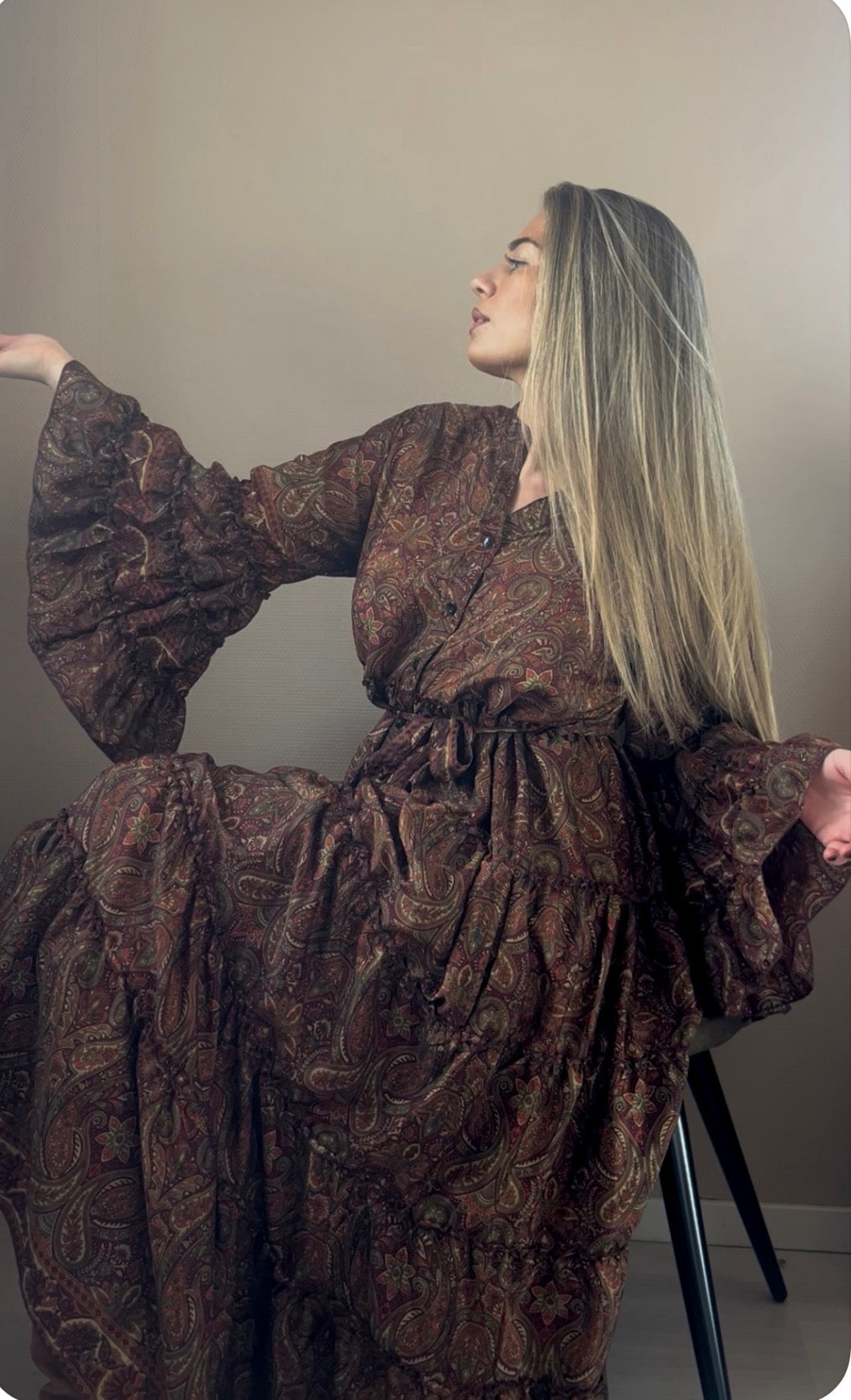 Malkaa, Klänning ”Stella” i paisleymönster - Rost