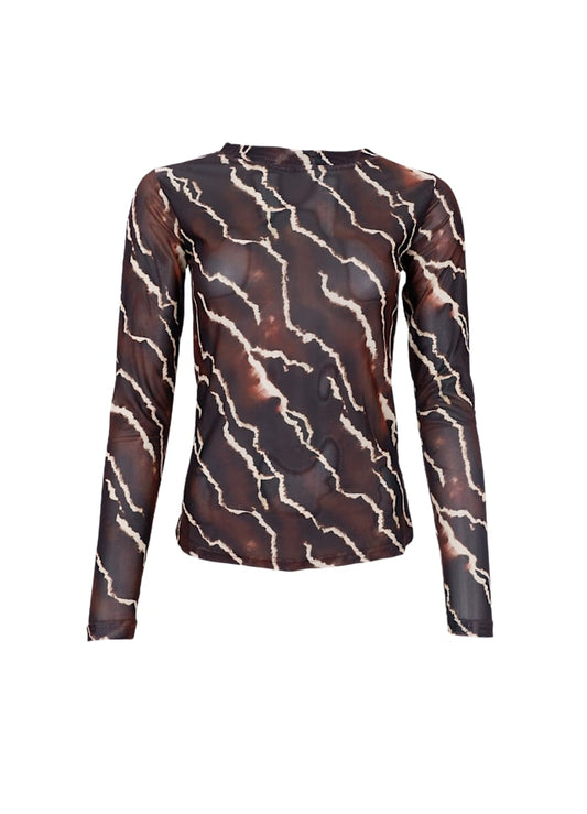 Black Colour, BCANNIE mesh blouse - Mocca Marble