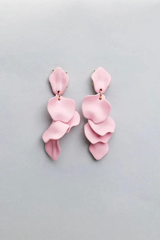 BOW19, Leaf Earrings - Light Pink