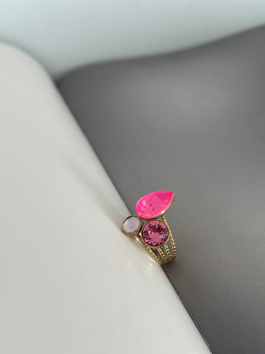 Ring med swarovski-stenar - Cerise
