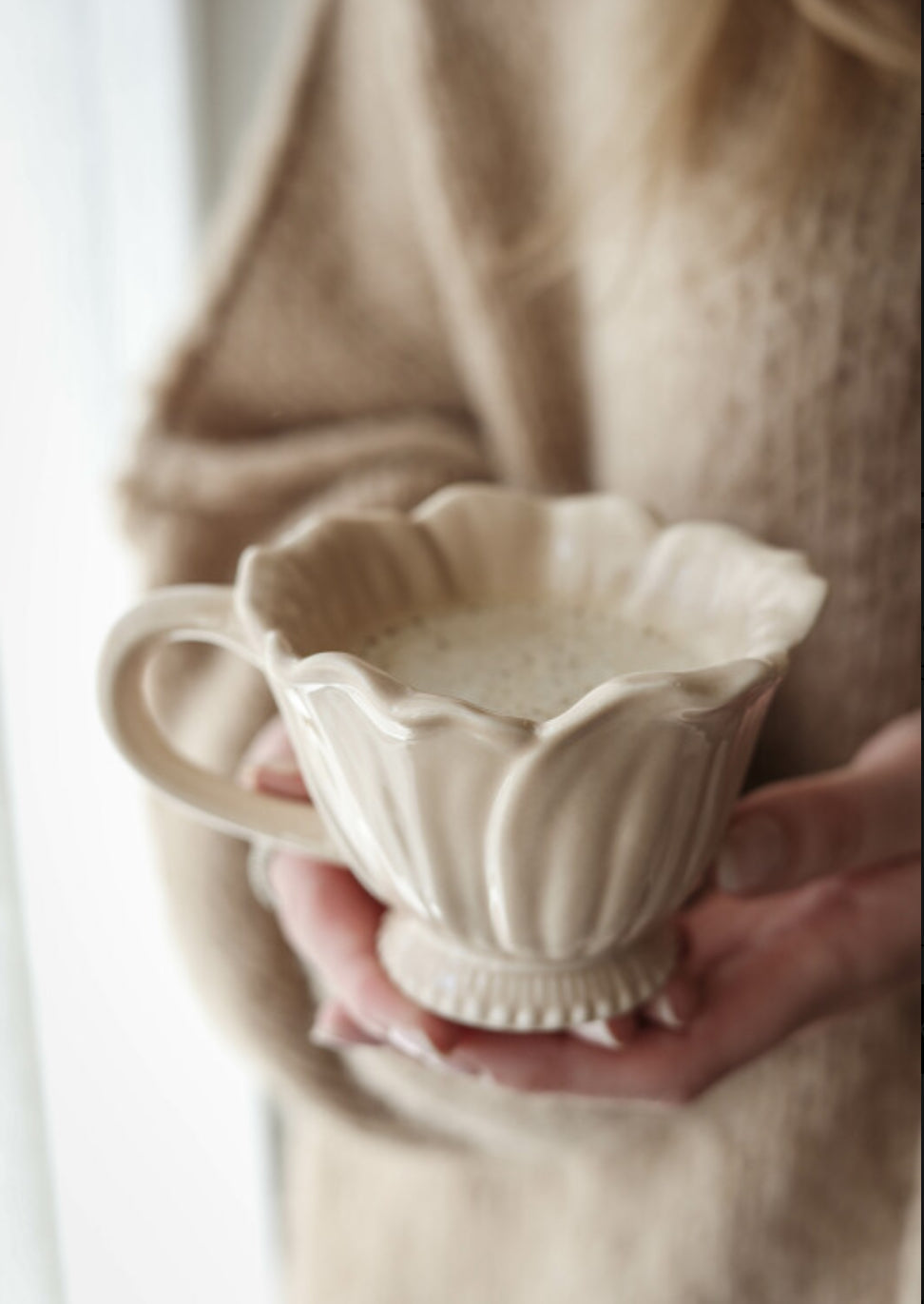 Majas Mugg Blomstra, Sand/Vit/Cloud - Majas Cottage