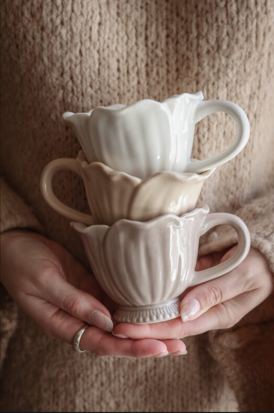 Majas Mugg Blomstra, Sand/Vit/Cloud - Majas Cottage