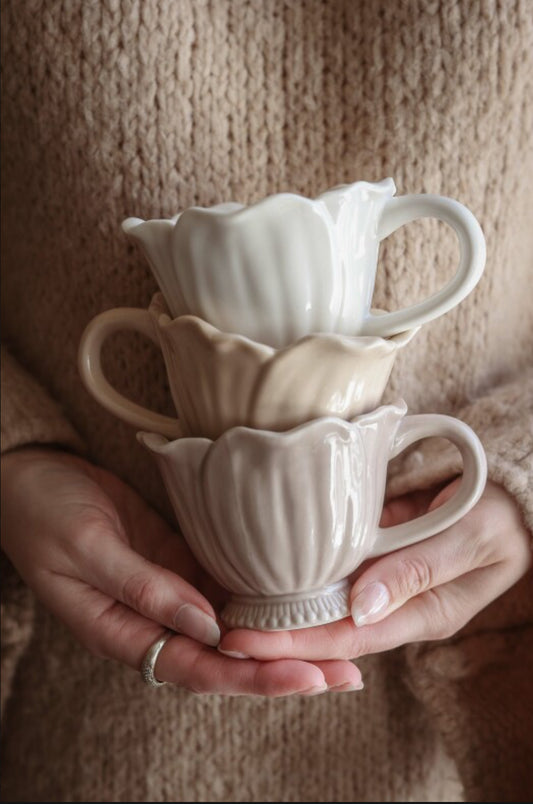 Majas Mugg Blomstra, Sand/Vit/Cloud - Majas Cottage