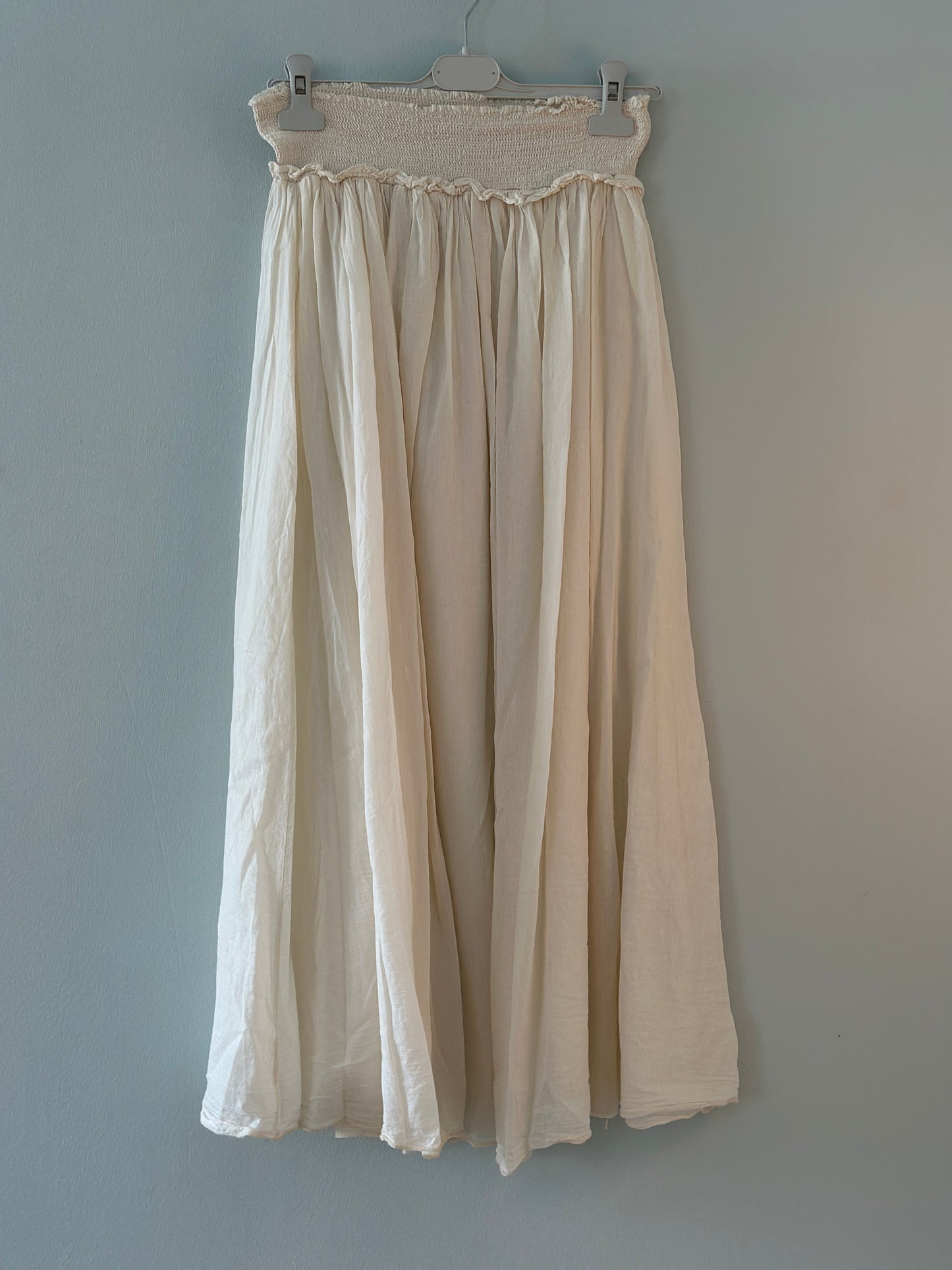 Kjol ”Lowina” med resår i midjan - Offwhite