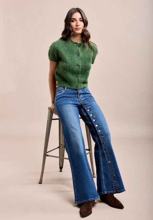 Toxik, Vida Jeans med knappar längs byxbenet - Blåjeans