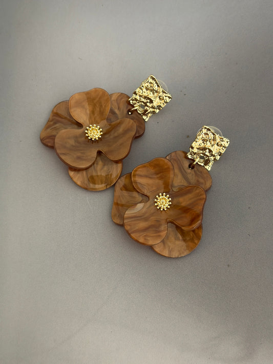 Örhängen ”Flower” - Bruna