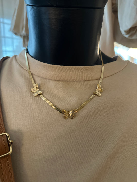 Halsband ”Butterflies” - Guld