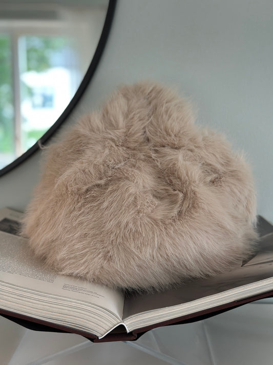 Fluffig väska - Beige
