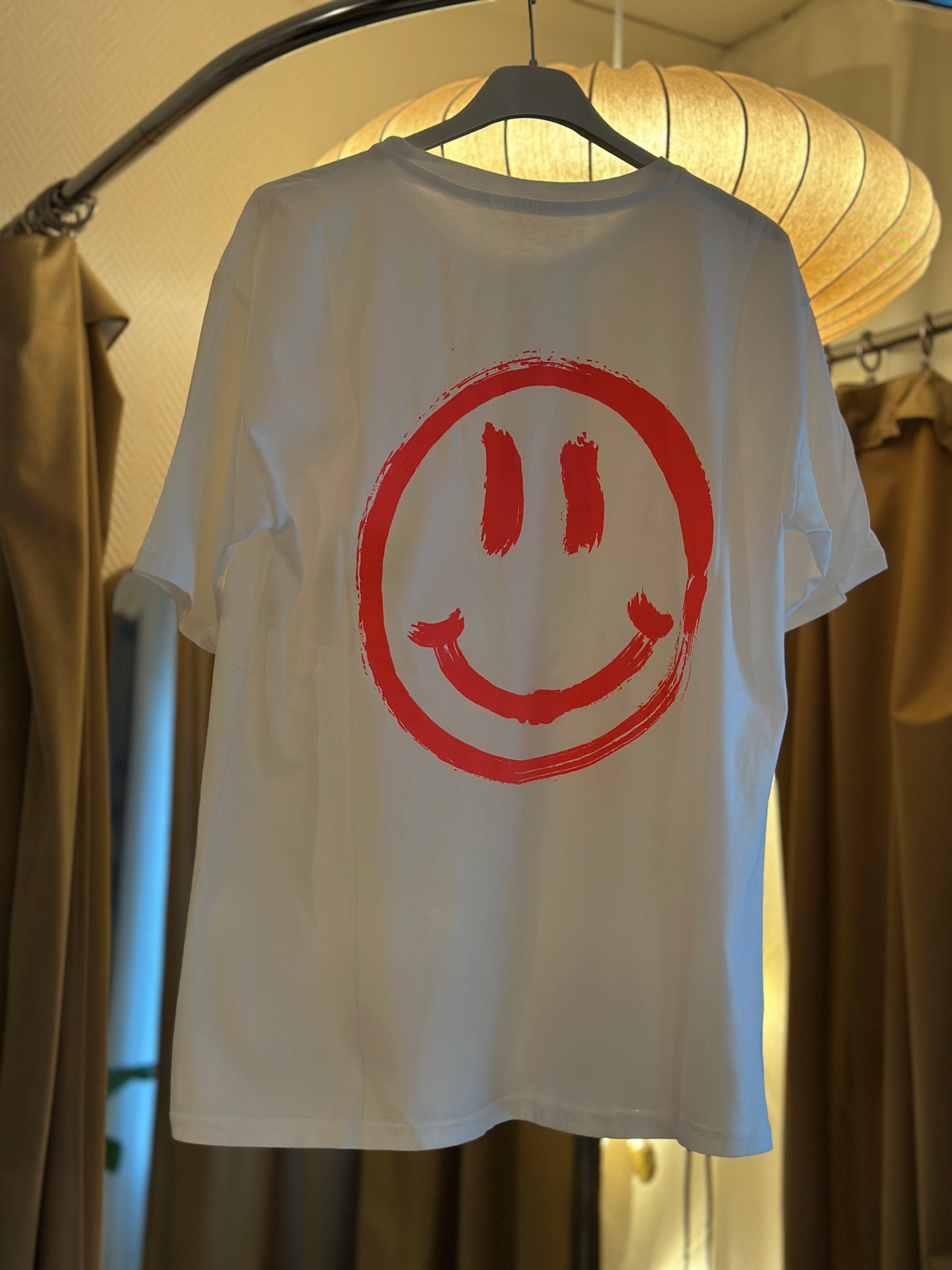 T-shirt ”Smiley” - Vit/Rosa/Ljusblå
