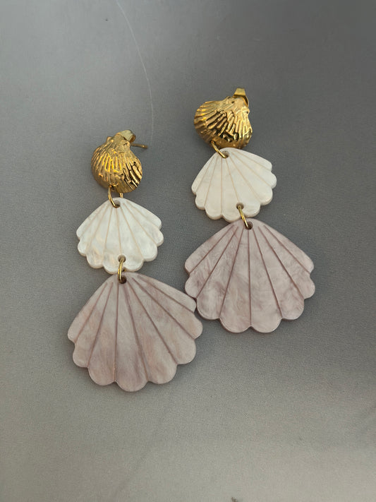 Örhängen ”snäckor” - Rosa/Beige/Gröna/Turkos/Creme