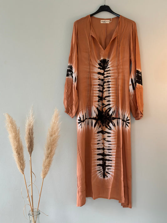 Coconut Milk By Stajl, Inka Dress - Tie Dye Rust Cross