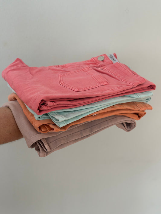 Toxik,  Jeans i härliga vårfärger - Korall/Orange/Mintgröna/Ljusrosa