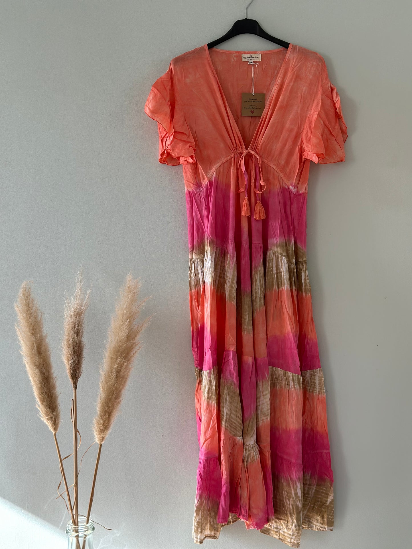 Coconut Milk By Stajl, Bao Bao Dress - Tie Dye Pink Layers