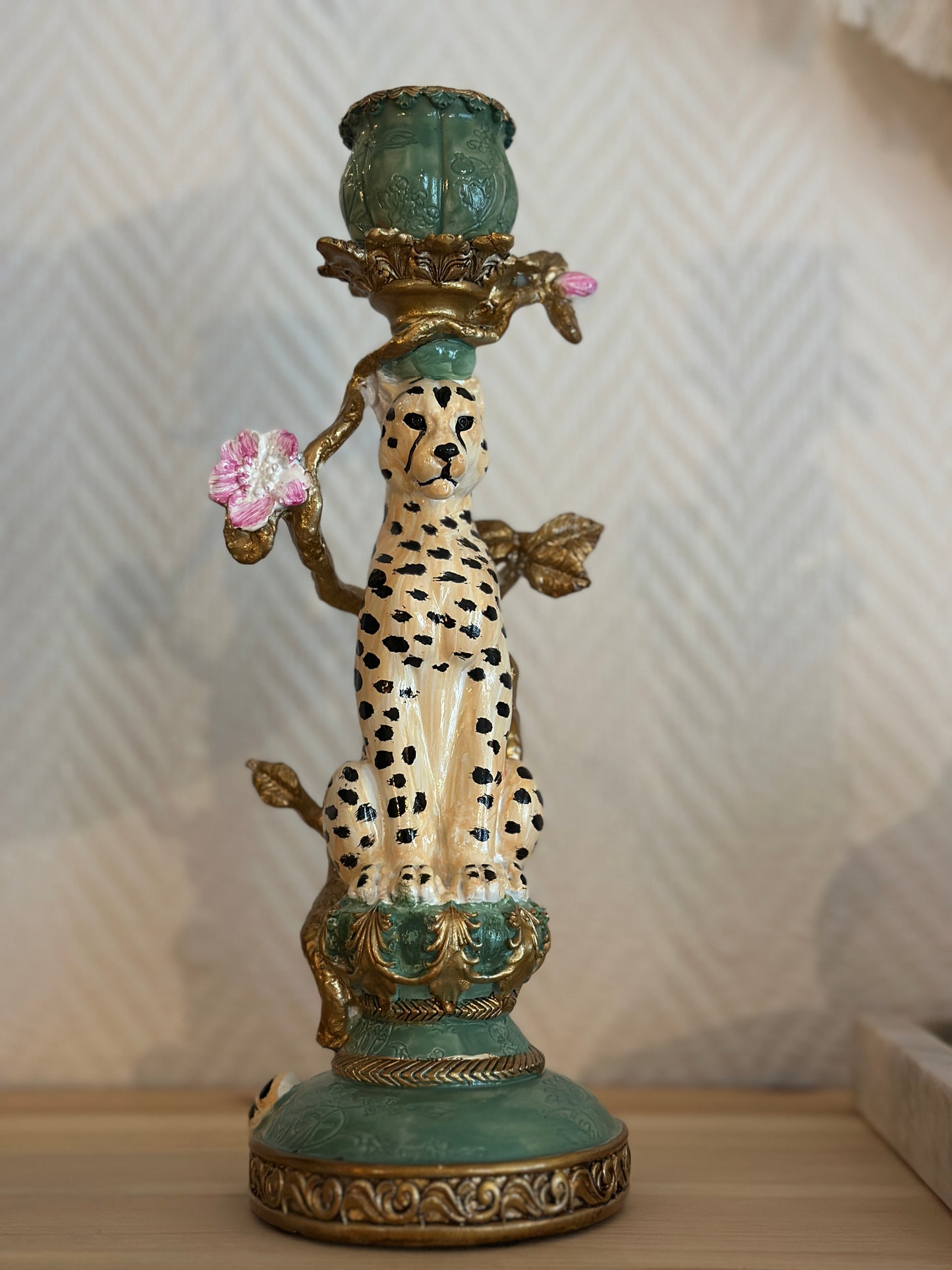 Ljusstake Leopard - Flerfärgad