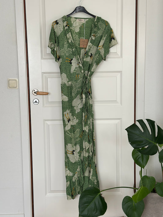 Coconut Milk, Long Wrap Dress - Bird Of Paradise