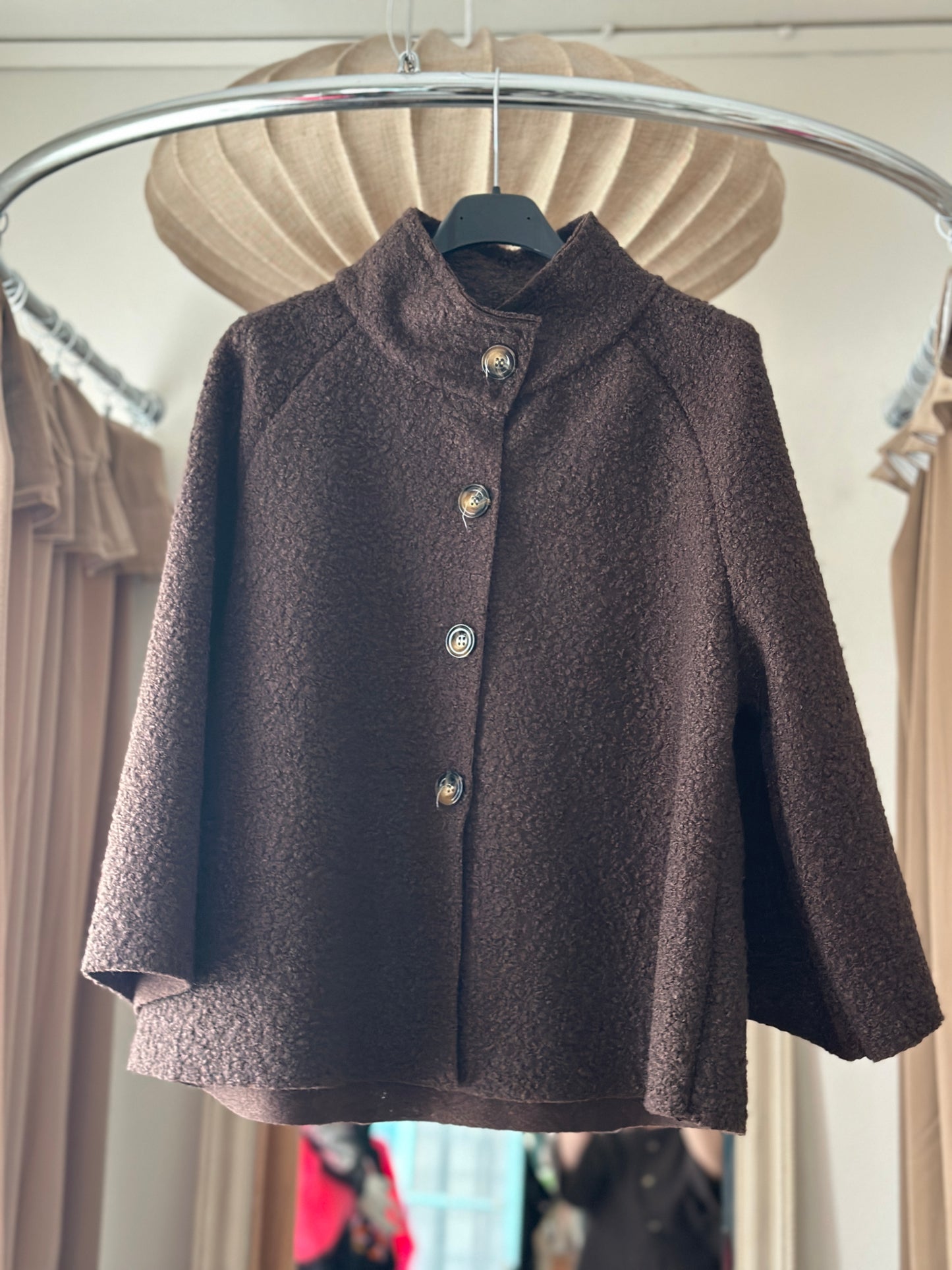 Kort Höstjacka med halvlång ärm - Grön/Cerise/Beige/Camel/Brun