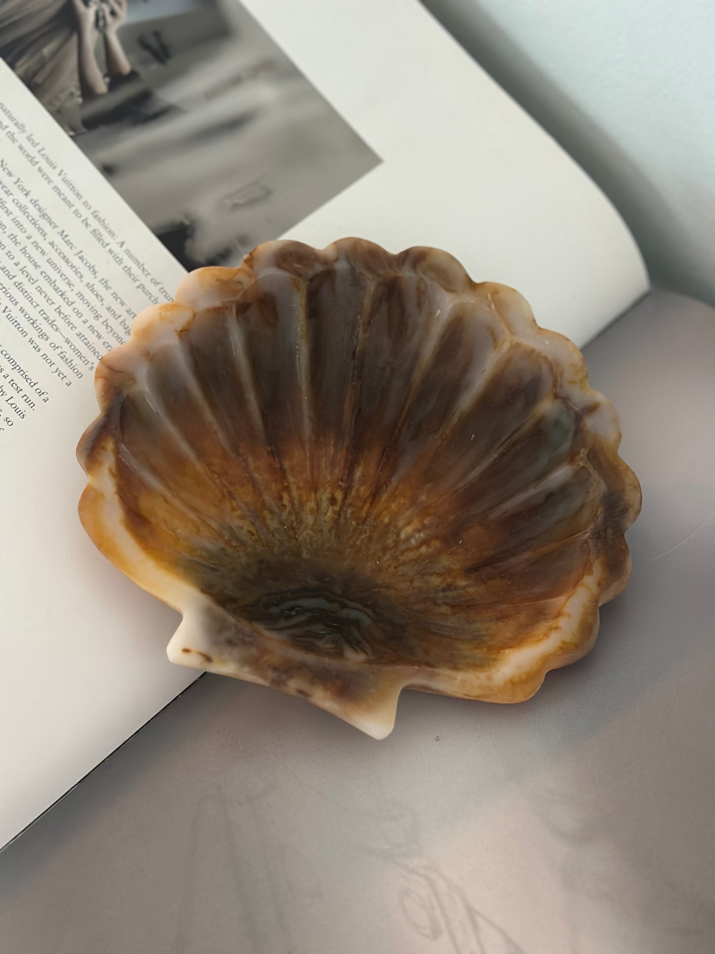 Olsson & Jensen, Resin dekorationsfat snäcka - Brunt