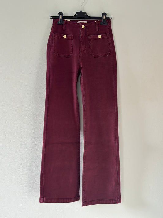 Folyrose, Jeans med små fickor framtill - Burgundy