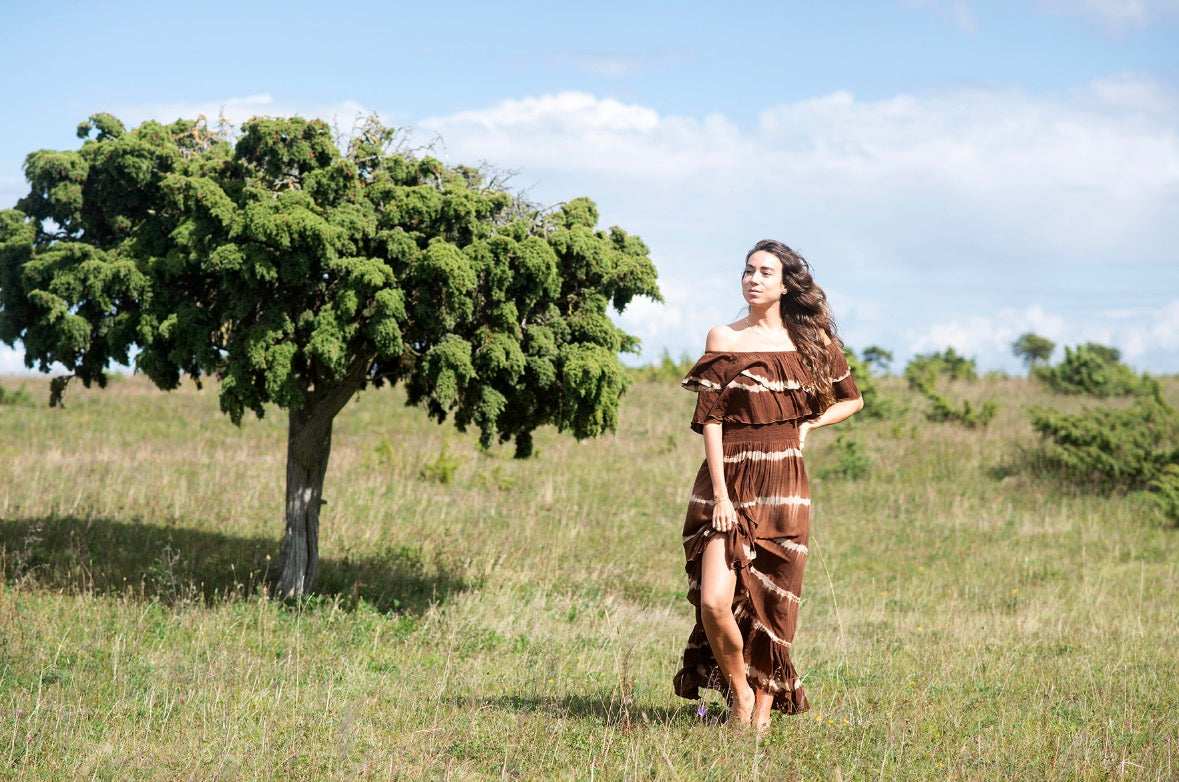 Coconut Milk, Bamboo Dress - Tie Dye Brown