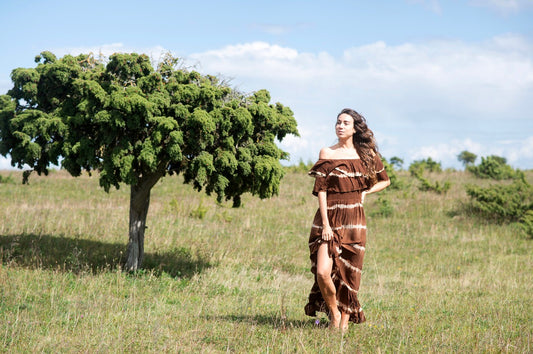 Coconut Milk, Bamboo Dress - Tie Dye Brown