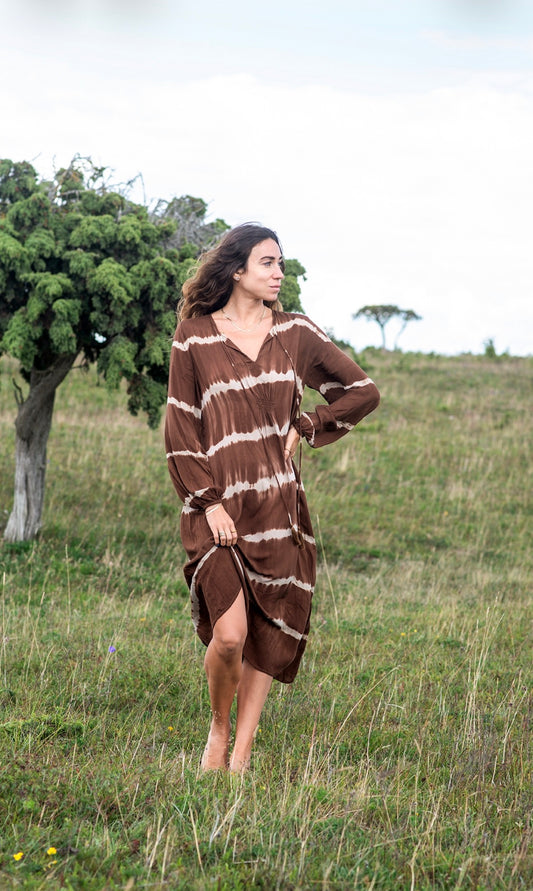 Coconut Milk, Inka Dress - Tie Dye Brown