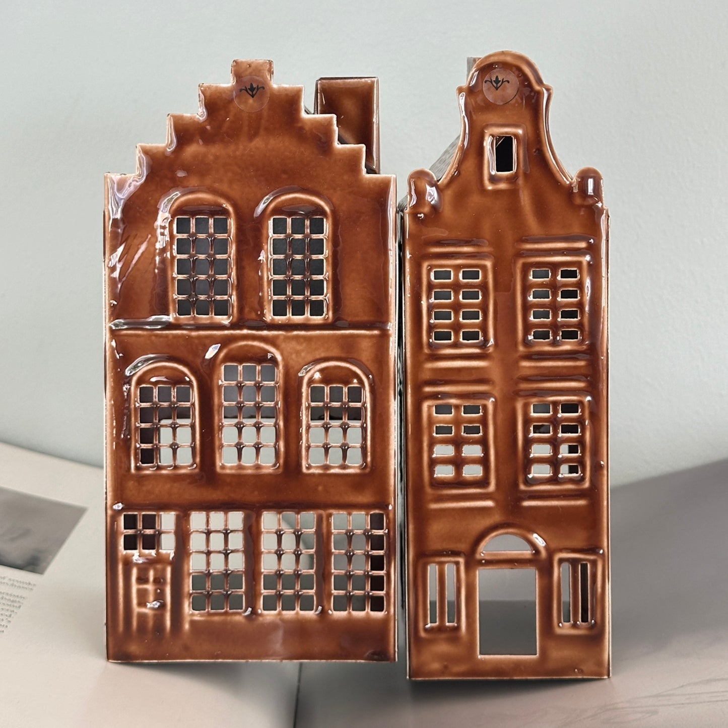 Ljuslykta hus för värmeljus - Brun