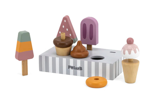 Viga, Glassar i trä med 5 olika smarriga glassar