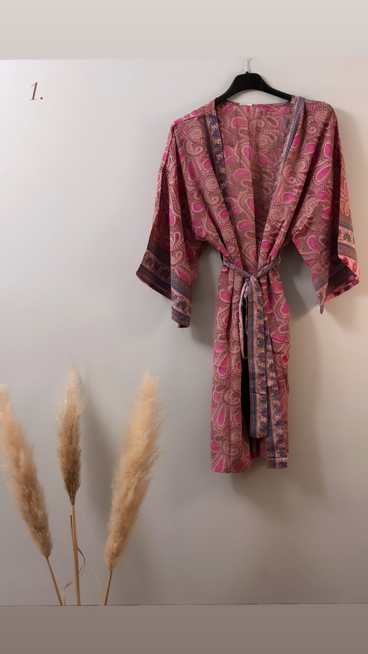 Kimono från Indien - Blandade mönster och färger